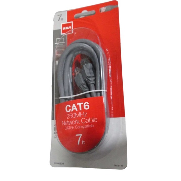 3/PK RCA 7-Feet Cat6 Network Cable 250 Mhz, CAT5e Compatible (TPH630R) - Picture 3 of 4